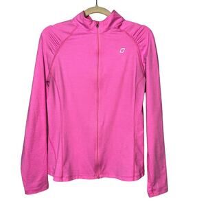 Lorna Jane Active Hot Pink Long Sleeve Zip Lightweight Fitted Stretch Jacket Med